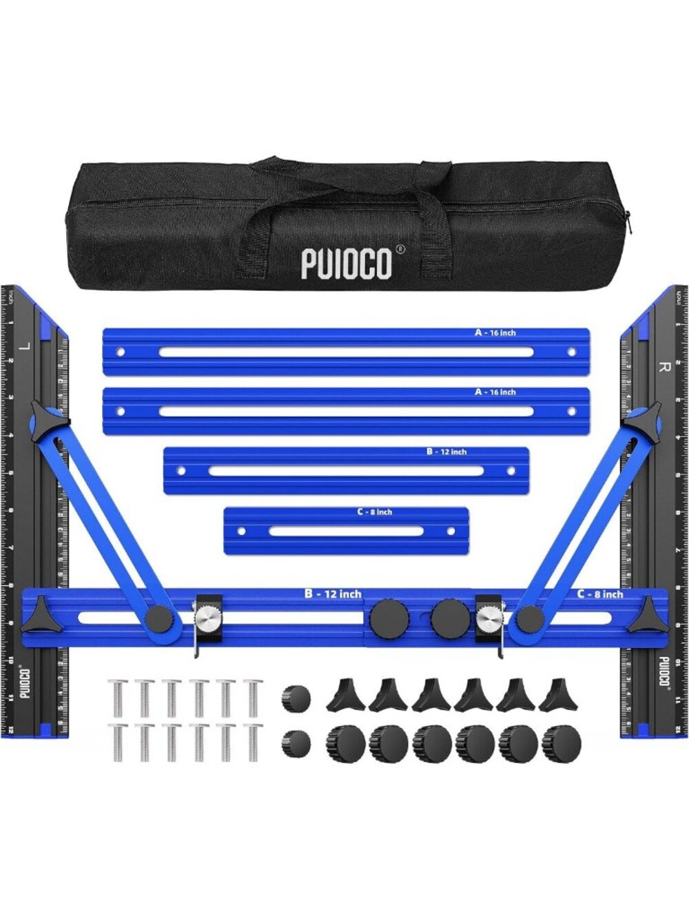 Stair Tread Template Tool - Triangular Brace & Edge Flip Stops for Easy